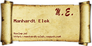 Manhardt Elek névjegykártya